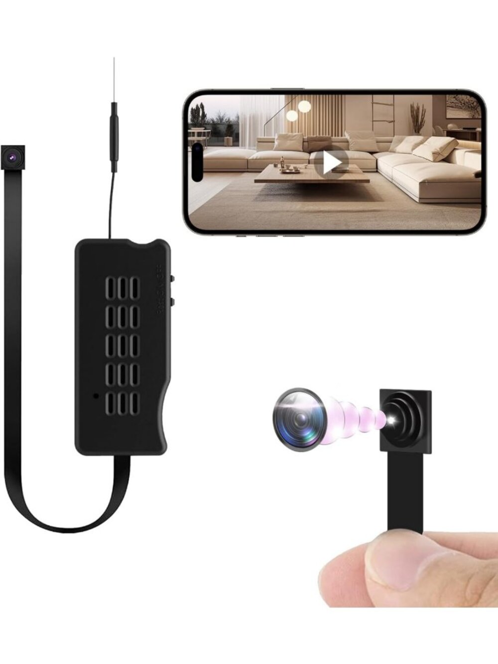 Mini HD 1080P Wireless Security Camera - Tiny WiFi Nanny Cam for Home Use